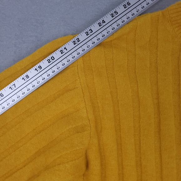 H&M Women's Ochre Oversized Stretch Wool Blend Ribbed Midi Dress Sz Small Yellow - Picture 13 of 14